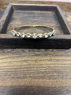 Givenchy Gold-Tone Crystal Row Bangle Bracelet